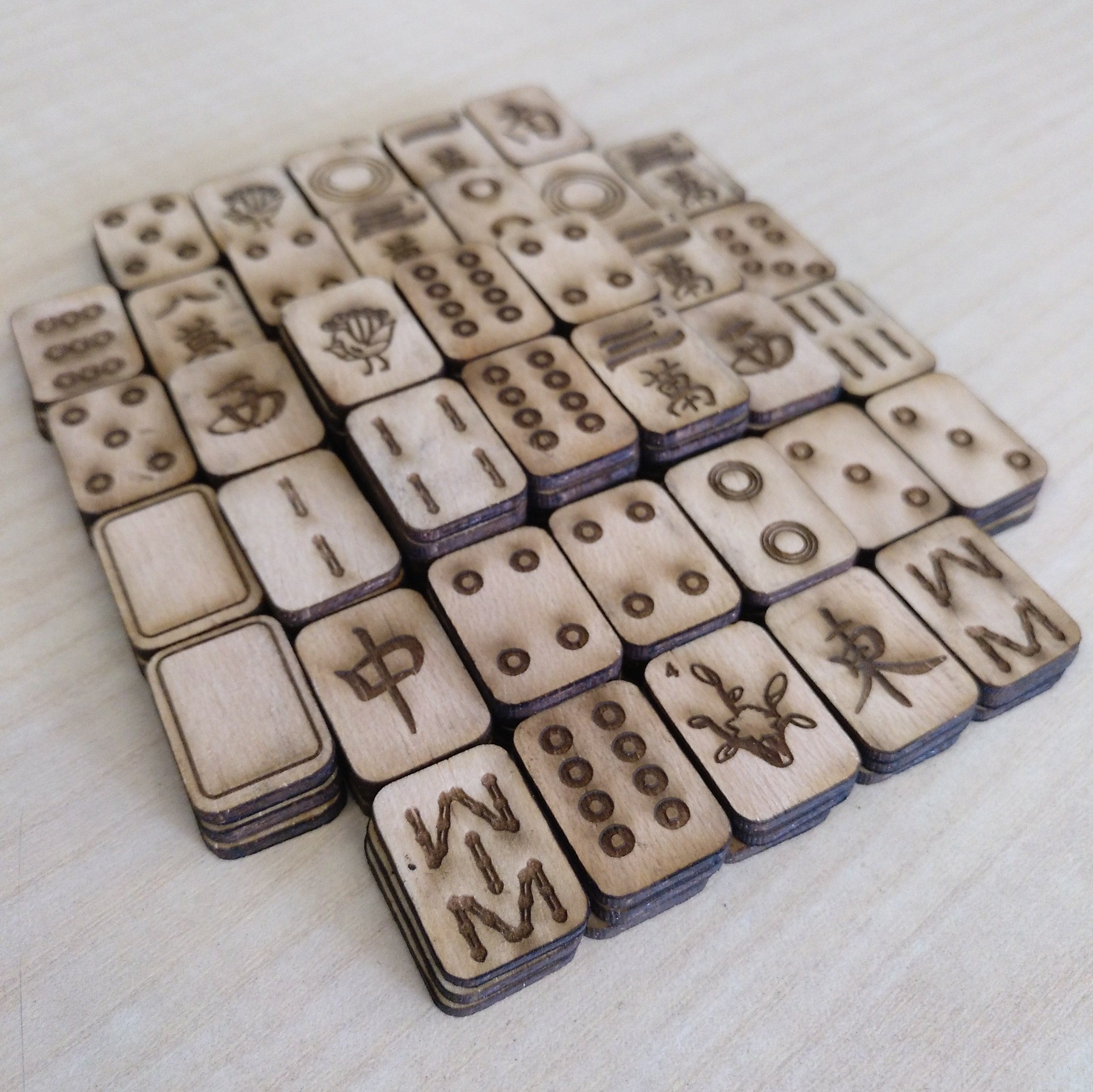 Juego Mahjong de madera