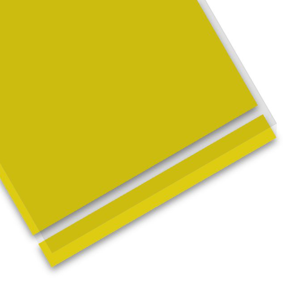 Acrílico bicapa de color amarillo para dar originalidad a tus proyectos láser