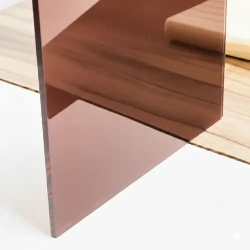 Metacrilato espejo de color bronce con acabado brillante