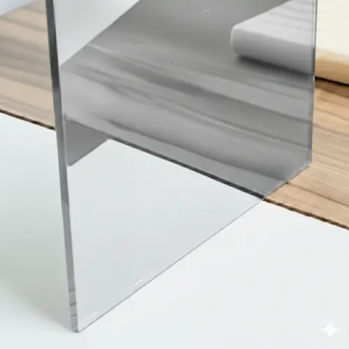 Metacrilato espejo de color plateado con acabado brillante