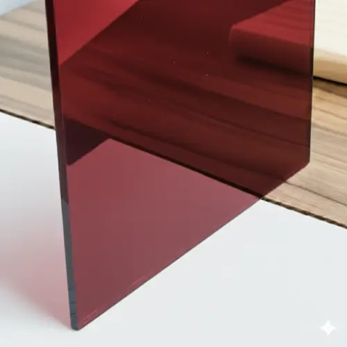 Metacrilato espejo de color rojo con acabado brillante
