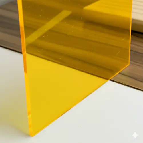 Metacrilato flúor de color amarillo con acabado brillante