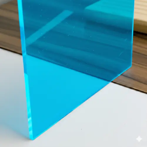 Metacrilato flúor de color azul con acabado brillante