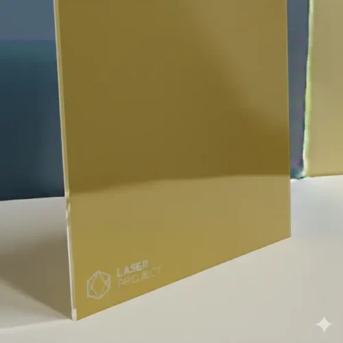 Plástico bicapa dorado con grabado transparente para retroiluminar