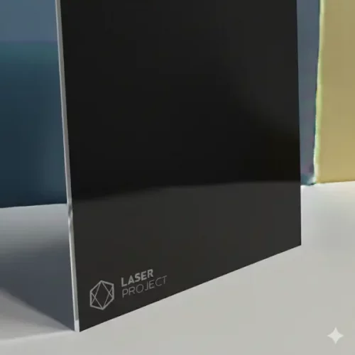 Plástico bicapa negro con grabado transparente para retroiluminar