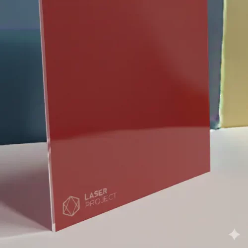 Plástico bicapa rojo con grabado transparente para retroiluminar